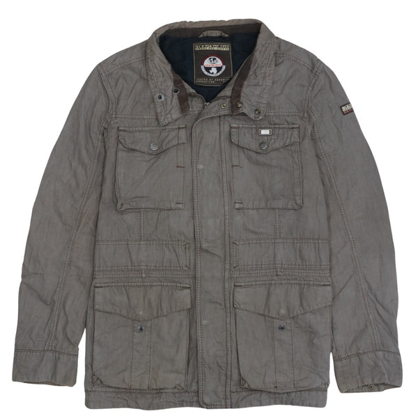 Napapijri 90's Lightweight Full Zip Up Windbreaker XLarge Beige Cream