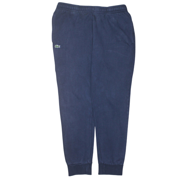 Lacoste Navy Blue Joggers Men’s Medium Embroidered Croc Logo Elastic Waist Cuffed Sweatpants