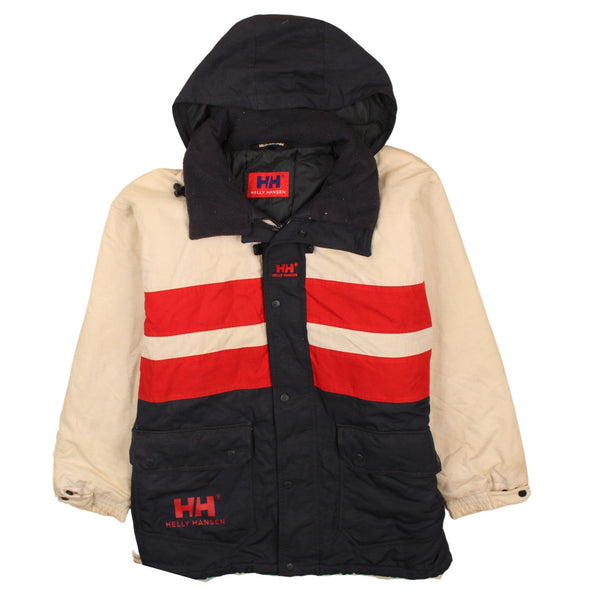 Helly Hansen 90's Hooded Full Zip Up Windbreaker XXLarge (missing sizing label) Beige Cream