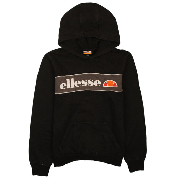Ellesse 90's Black Spellout Pullover Hoodie Vintage Medium