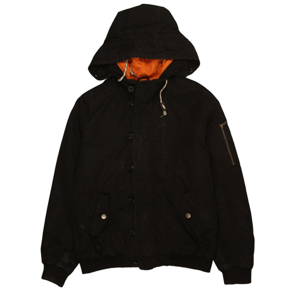 Alcott Division 90's Hooded Full Zip Up Windbreaker XLarge Black