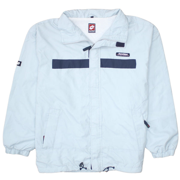 LOTTO 90's Lightweight Full Zip Up Windbreaker Small Blue