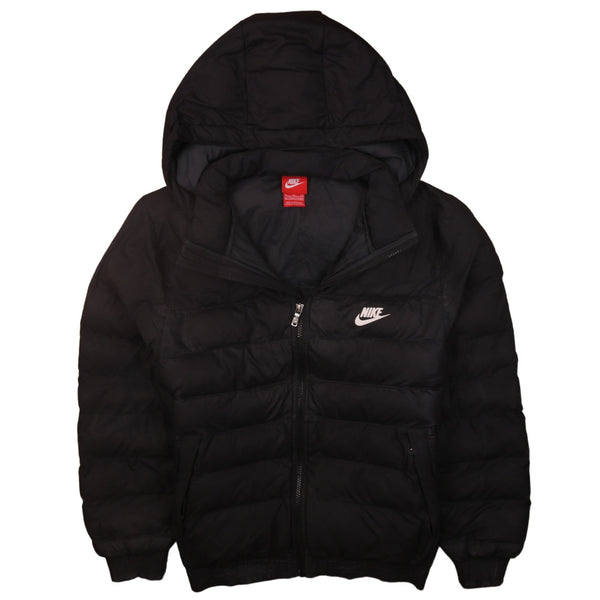 Nike 90's Swoosh Full Zip Up Puffer Jacket XLarge Black