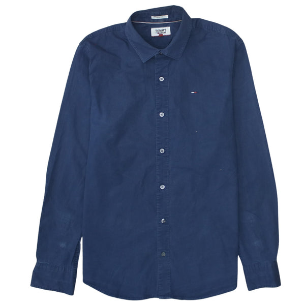 Tommy Jeans 90's Long Sleeve Button Up Shirt Medium Navy Blue