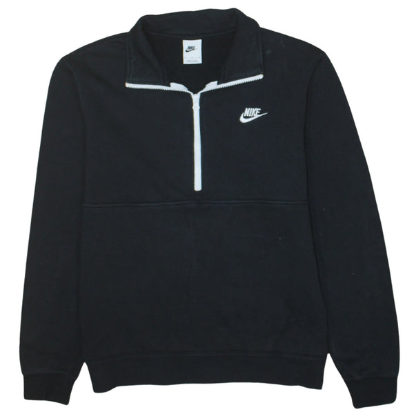 Nike 90's Swoosh Quarter Zip Sweatshirt Medium Black