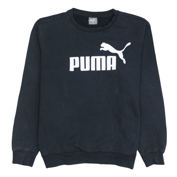 Puma 90's Spellout Crew Neck Sweatshirt Medium Black