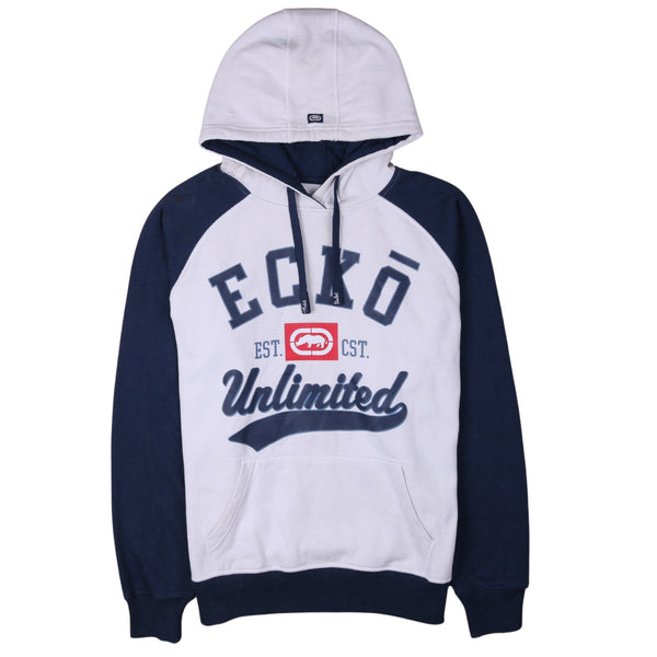 Ecko Unltd 90's Pullover Spellout Hoodie XLarge White