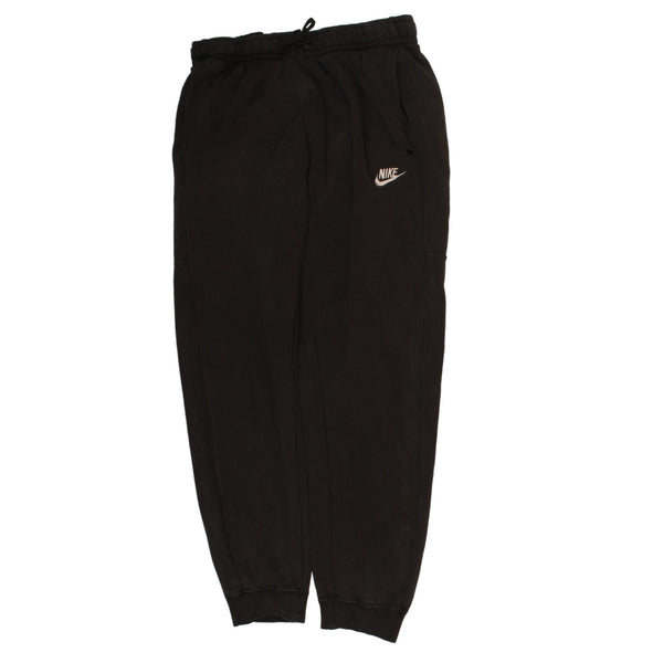 Nike 90's Swoosh Elasticated Waistband Drawstrings Joggers / Sweatpants Medium Black