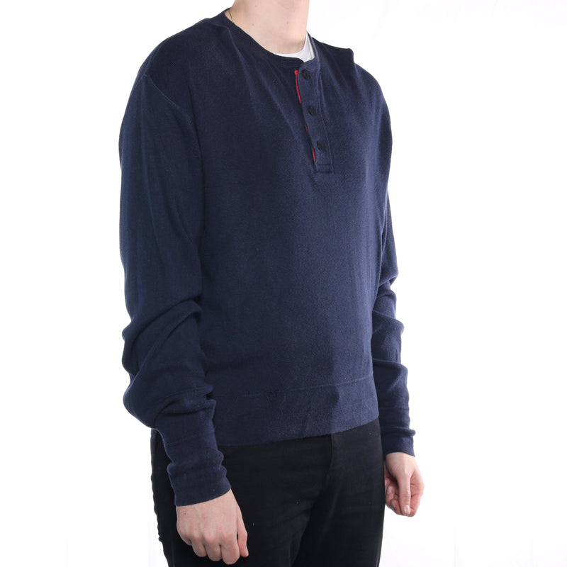 Ralph Lauren - Blue Quarter button Sweatshirt - XLarge