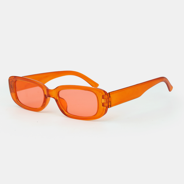 Neon Orange Rectangle Sunglasses