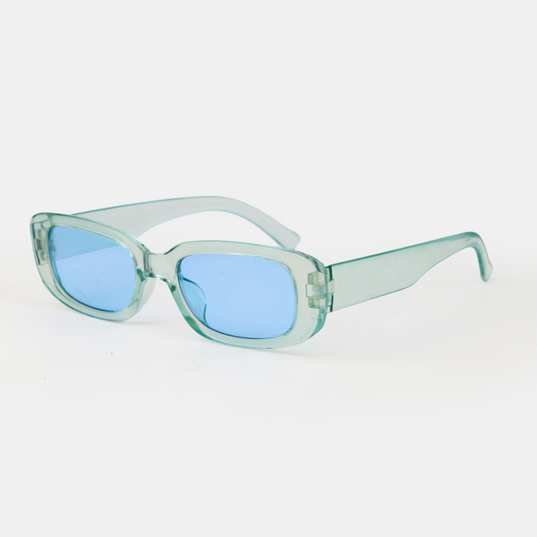 Transparent Rectangle Blue Sunglasses