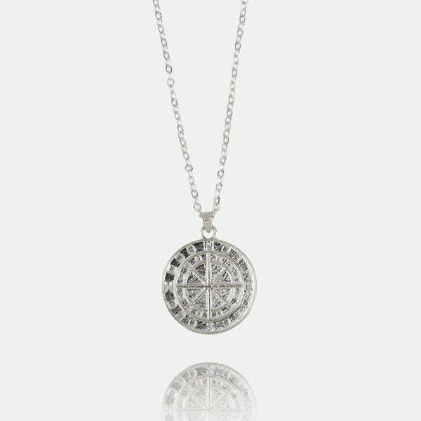 Compass Pendant Silver Necklace