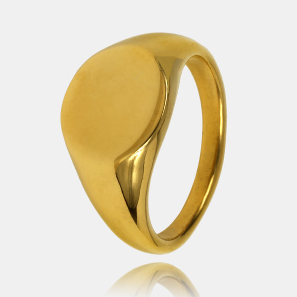 Gold Oval Signet Ring