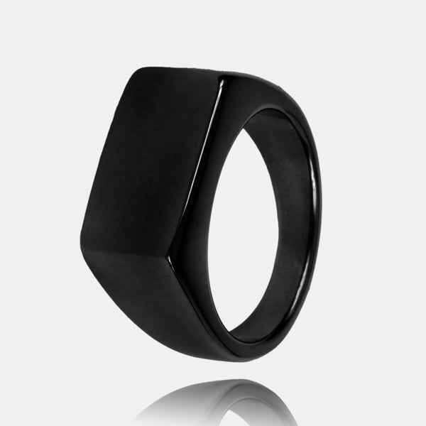 Plain Slim Rectangle Signet Ring