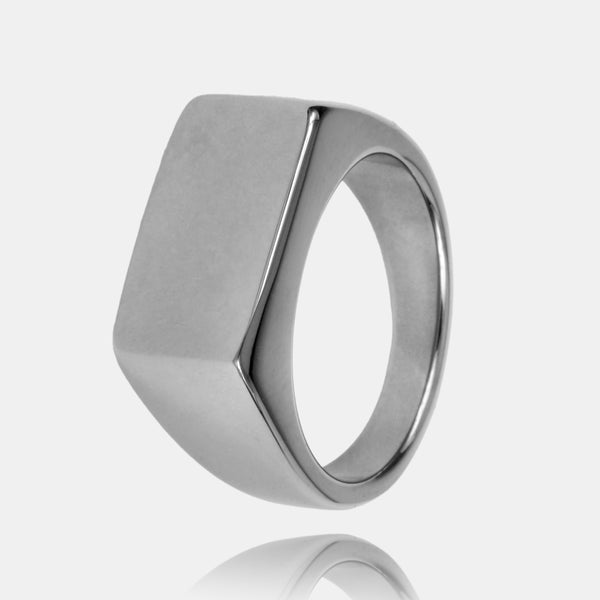 Silver Block Signet Ring