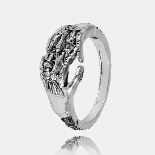 Skeleton Hand Silver Ring