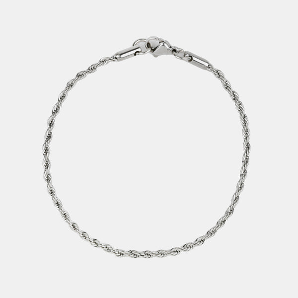 Braided effect sterling silver bracelet