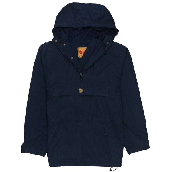 Fjallraven Navy Blue Anorak Jacket Men’s Medium Hooded Half Zip Front Pocket G-1000 Outerwear