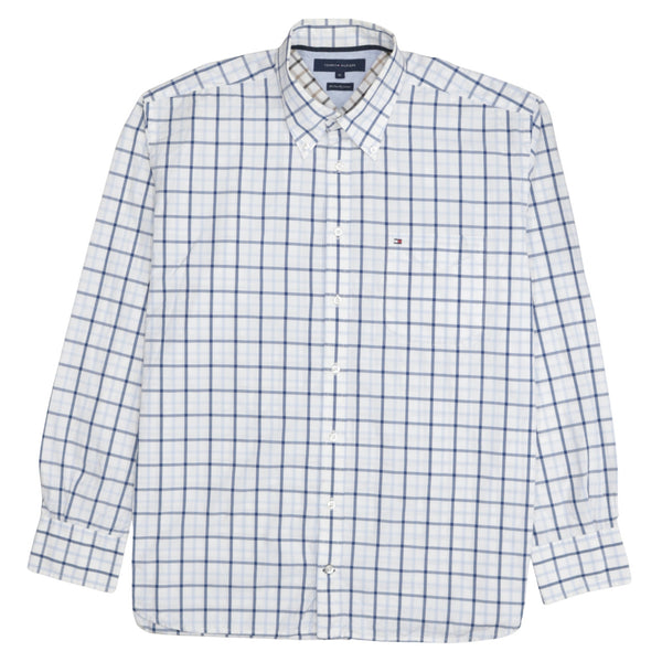 Tommy Hilfiger 90's Long Sleeve Button Up Shirt XLarge Beige Cream