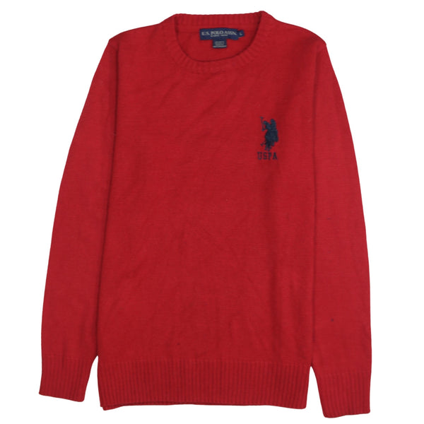 U.S Polo Assn 90's Lightweight Crew Neck Sweatshirt Large Red