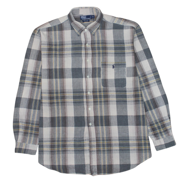 Polo Ralph Lauren 90's Long Sleeve Button Up Shirt XXLarge (2XL) Beige Cream