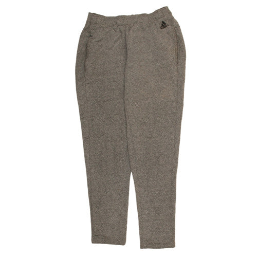 Adidas Grey Joggers Women’s Small Elastic Waist Logo Three Stripe Ankle Sweatpants