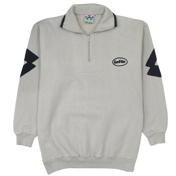 LOTTO 90's Lightweight Quarter Zip Sweatshirt Medium Beige Cream