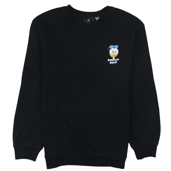 H&M 90's Lightweight Crew Neck Sweatshirt Medium Black