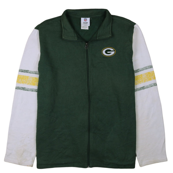 NFL 90's Green Bay Packers NFL Full Zip Up Sweatshirt XLarge Green