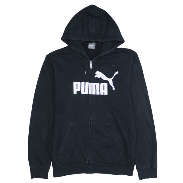 Puma 90's Spellout Full Zip Up Hoodie Medium Black