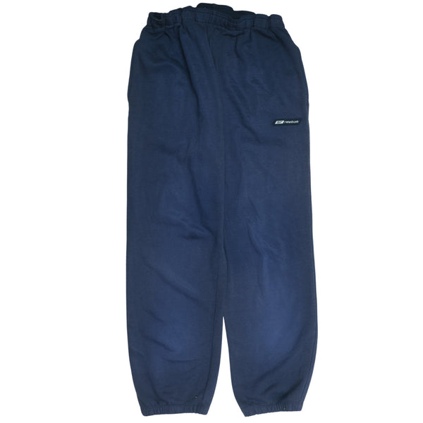 Reebok 90's Tracksuit Elasticated Waistband Drawstrings Joggers / Sweatpants 32 Navy Blue