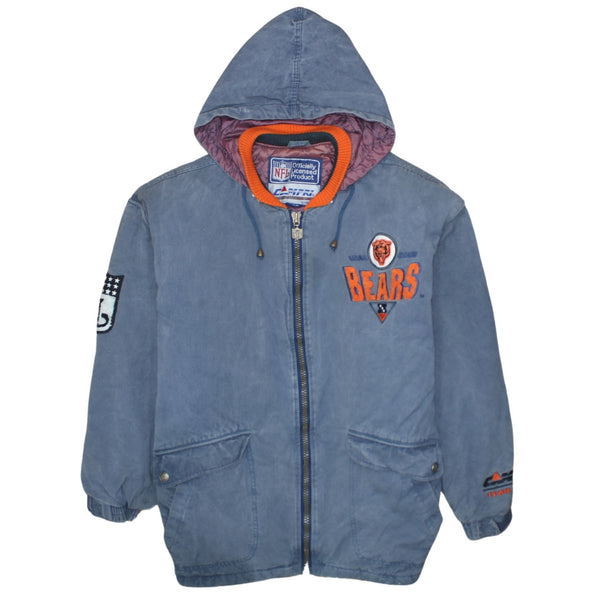 NFL 90's Hooded Full Zip Up Windbreaker Medium Blue