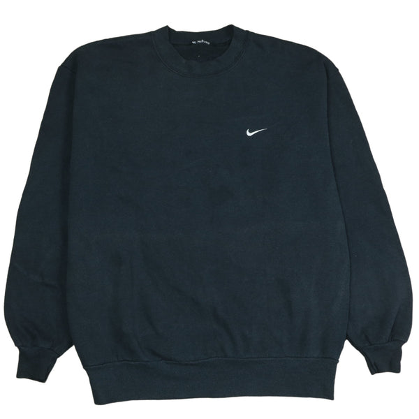 Nike 90's Black Swoosh Crew Neck Sweatshirt Men's XL