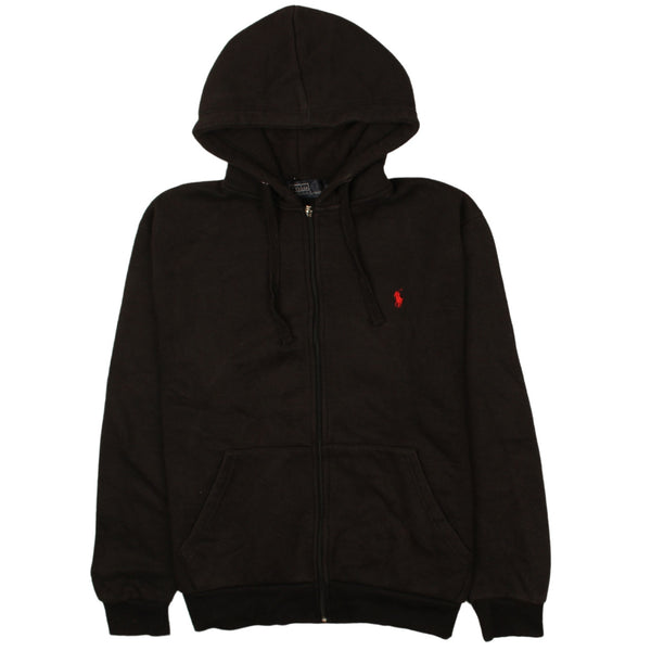 Polo Ralph Lauren 90's Drawstring Pockets Full Zip Up Hoodie XXLarge (2XL) Black