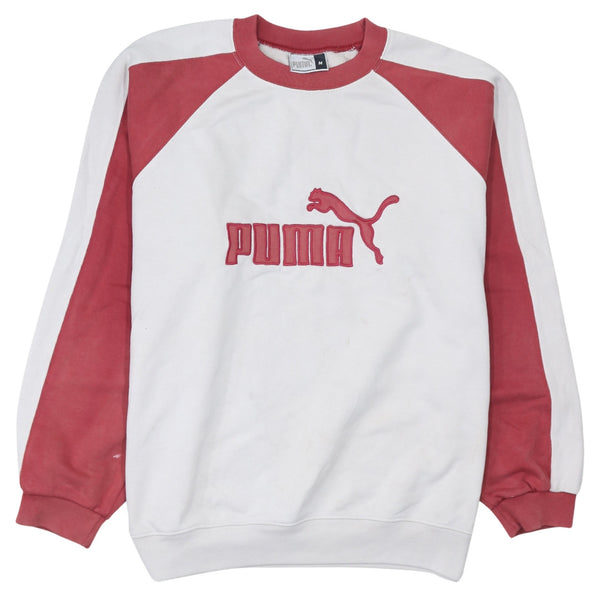 Puma 90's Spellout Crew Neck Sweatshirt Medium White
