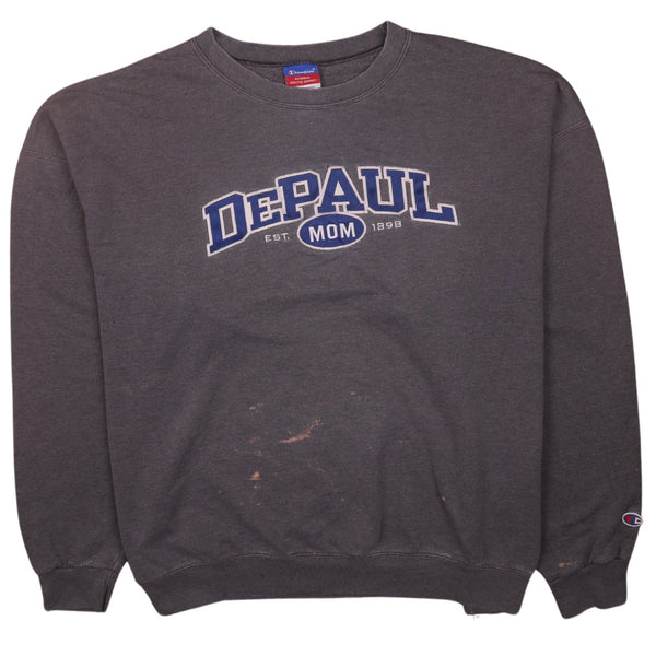 Champion 90's Depaul Mom Est 1898 Crew Neck Sweatshirt XXLarge (2XL) Grey