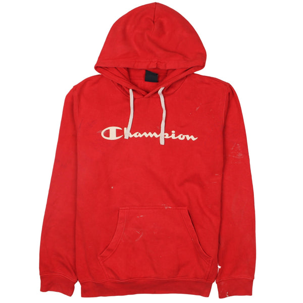 Champion 90's Spellout Heavyweight Pullover Hoodie Large Red