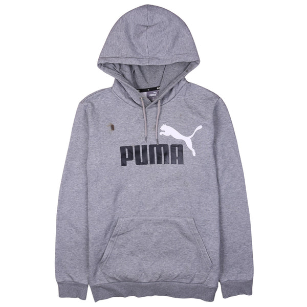 Puma 90's Pullover Spellout Hoodie Small Grey