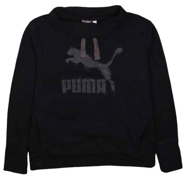 Puma 90's Spellout Turtle Neck Jumper / Sweater Large Black