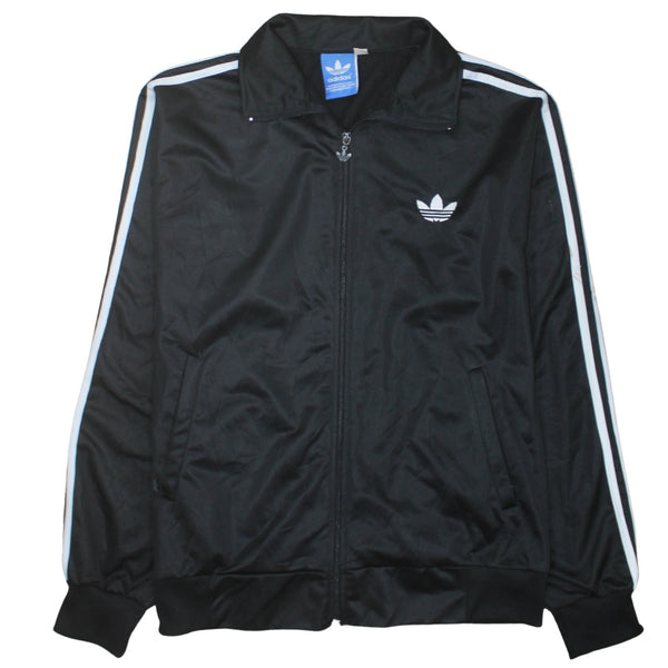 Adidas Black Track Jacket Women’s XLarge Trefoil Logo Three Stripe Zip Top