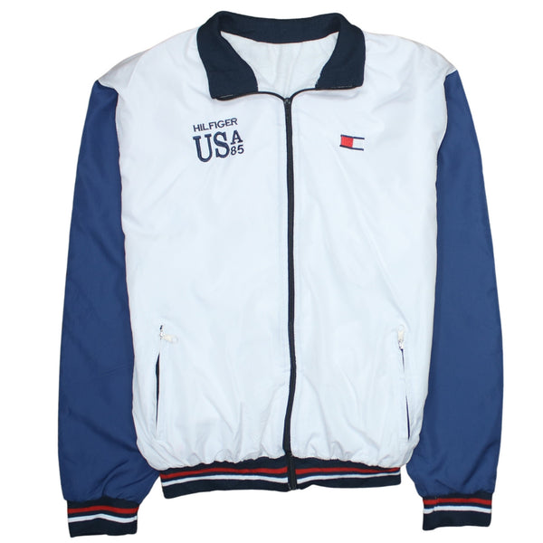 Tommy Hilfiger 90's Lightweight Full Zip Up Windbreaker Medium  White