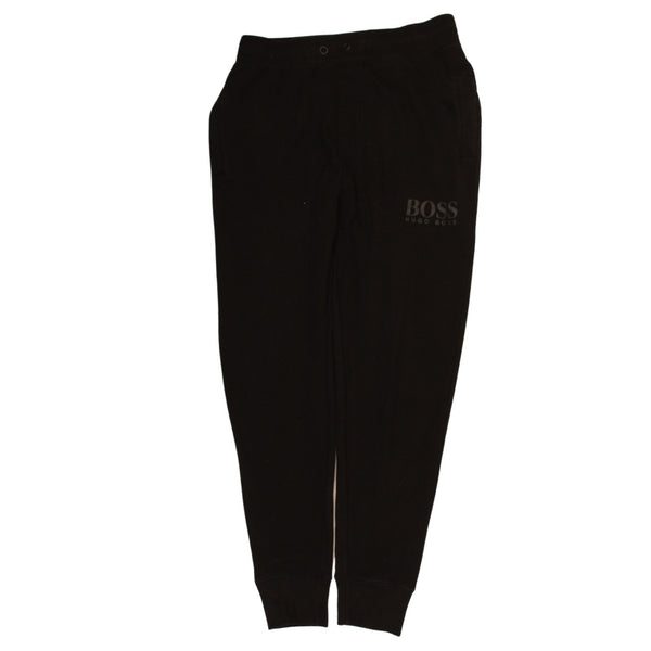 HUGO BOSS 90's Elasticated Waistband Drawstrings Joggers / Sweatpants Medium Black