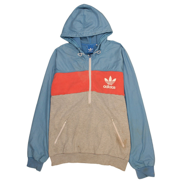 Adidas 90's Sportswear Half Zip Hoodie XLarge Blue