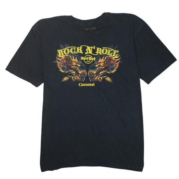 Hard Rock Cafe Black T Shirt Women's XXLarge Rock N Roll Dragon Printed Graphic Tee