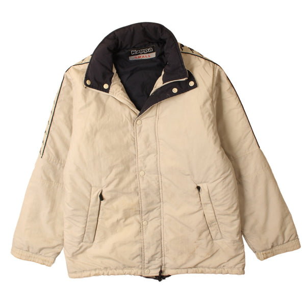 Vintage Kappa 90's Beige Cream Heavyweight Windbreaker Jacket Small