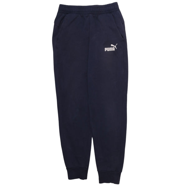 Puma 90's Elasticated Waistband Drawstrings Joggers / Sweatpants Small Navy Blue