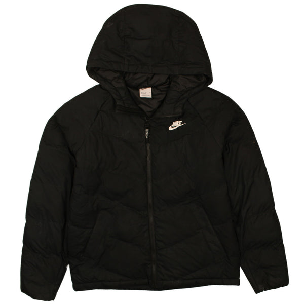 Nike 90's Swoosh Full Zip Up Puffer Jacket XLarge Black