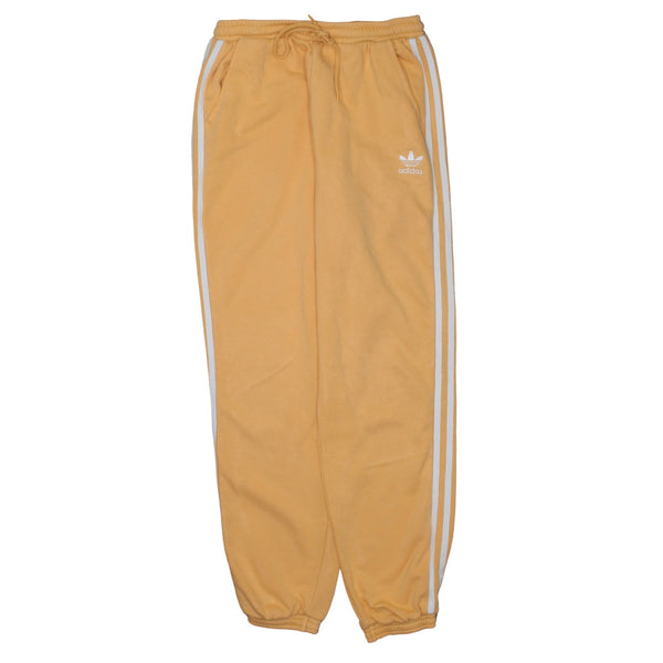 Adidas Pastel Yellow Joggers Women’s 12 Elasticated Cuffs Trefoil Logo Three Stripe Sweatpants