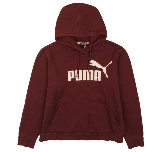 Puma 90's Spellout Pullover Hoodie XLarge Burgundy Red