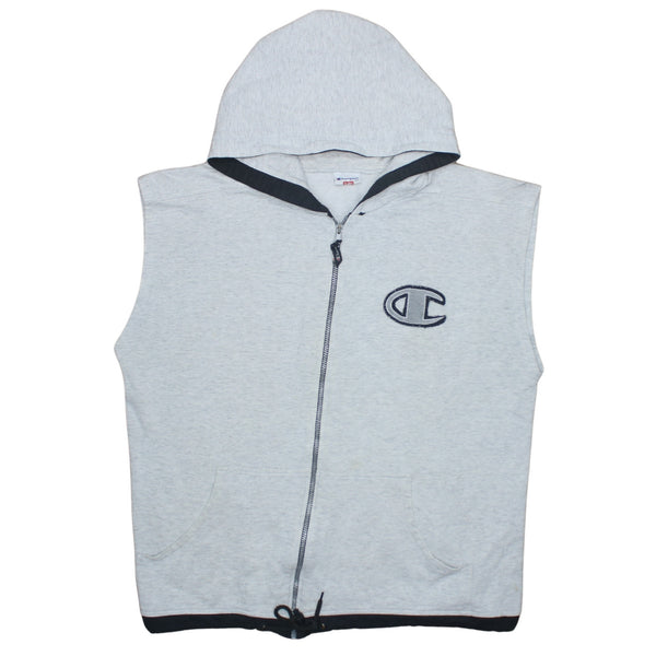 Champion 90's Vest Sleeveless Full Zip Up Gilet XLarge Grey